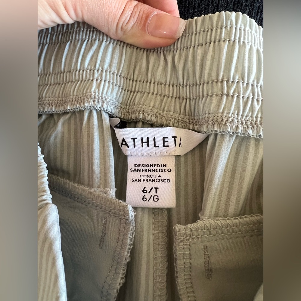 Athleta Mint and White Striped Joggers EUC Size 6T - Picture 9 of 9